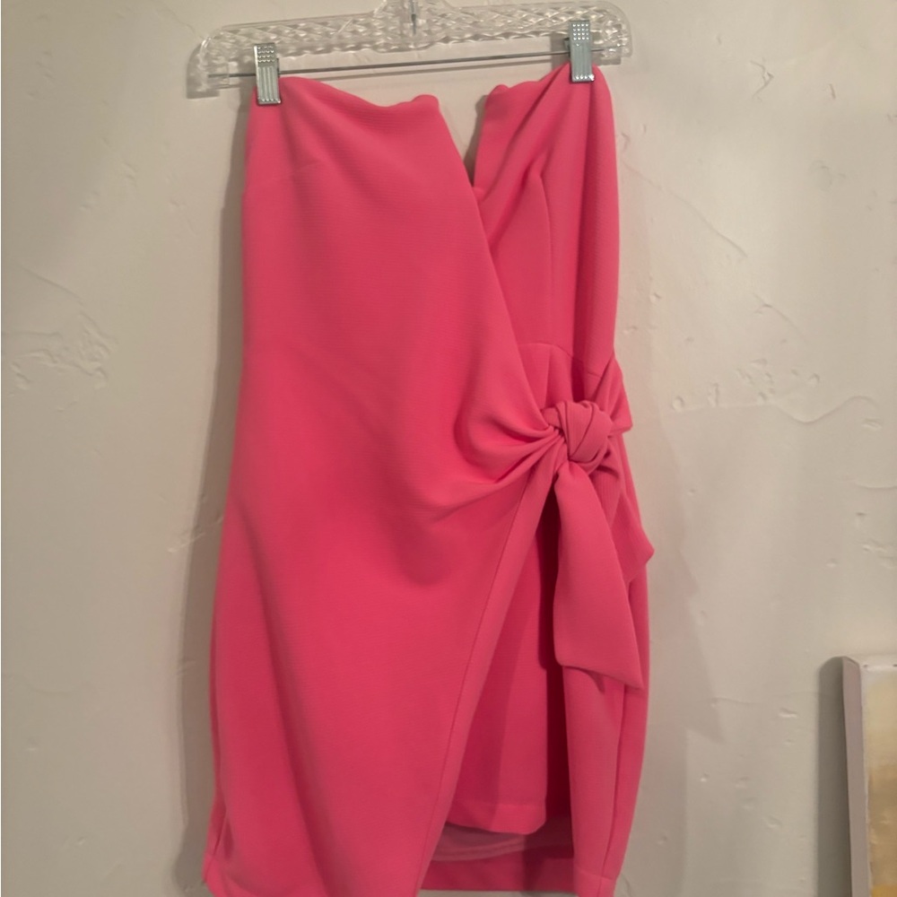 Pink Wrap Mini Dress